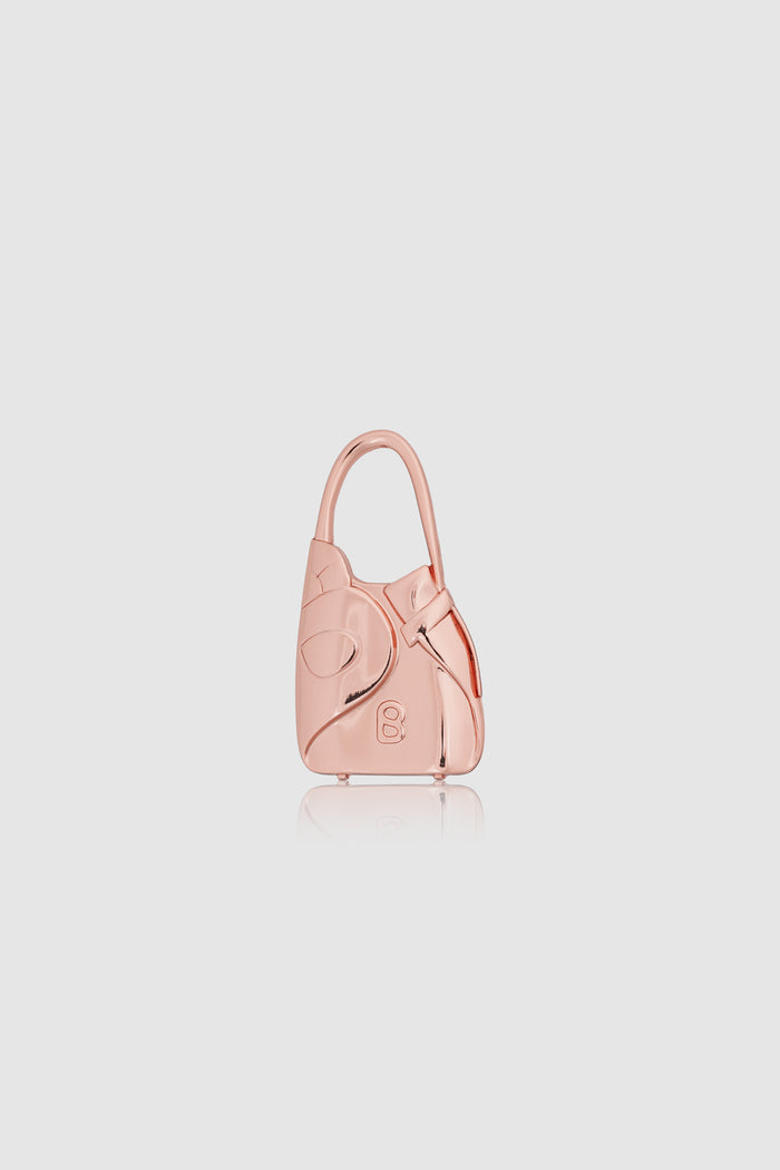 miniature 2.0 brooch package in rose gold by buttonscarves britney bag shape front view