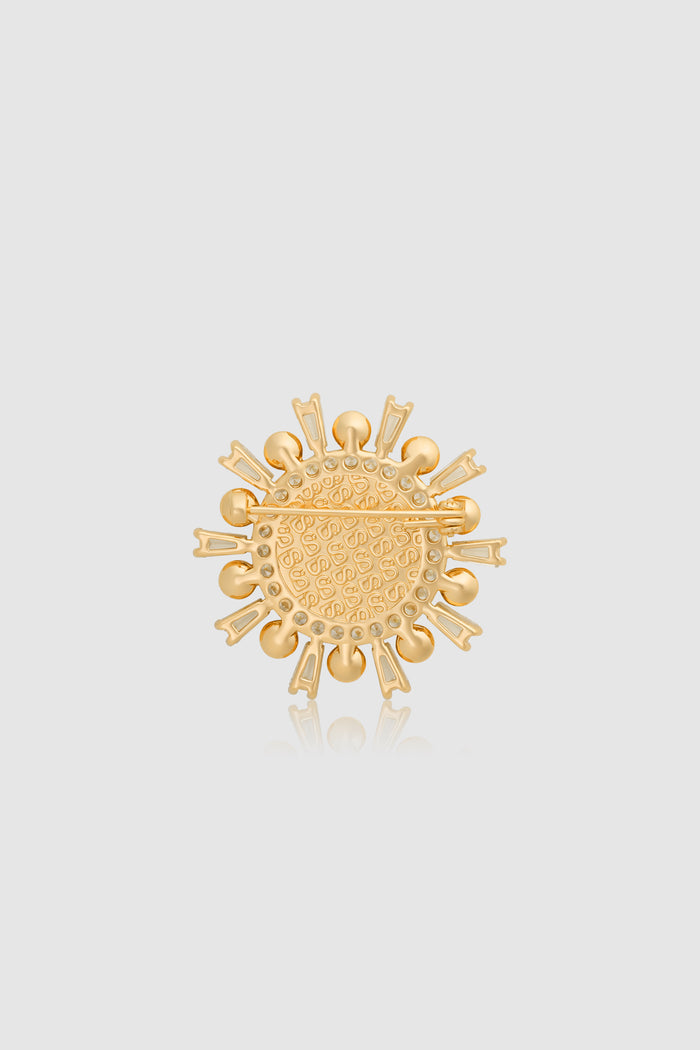 mirea petite brooch in gold by buttonscarves back view