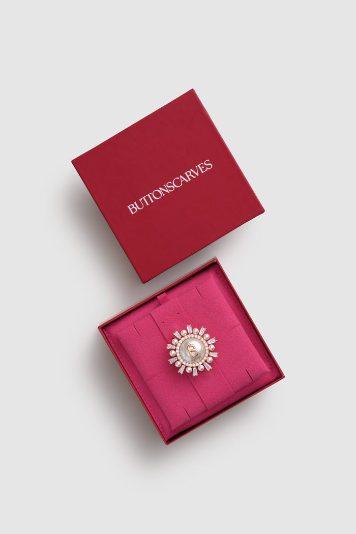 mirea petite brooch in rose gold by buttonscarves