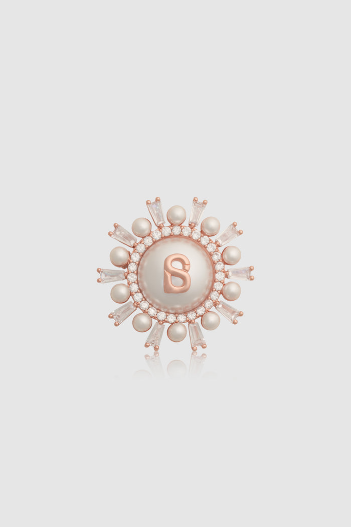 mirea petite brooch in rose gold by buttonscarves front view