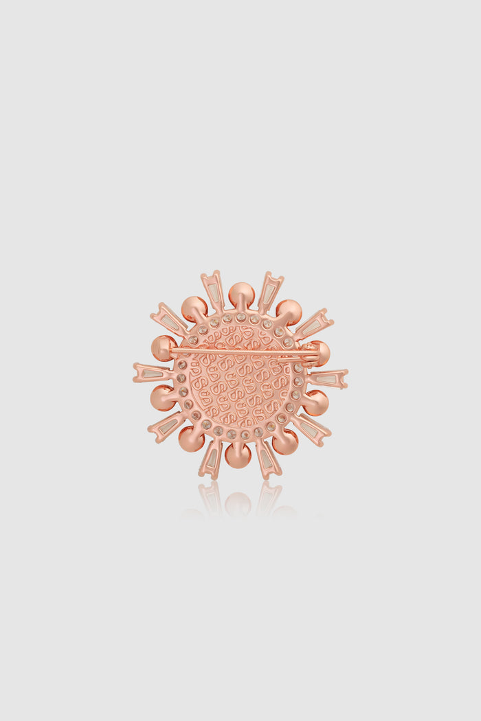 mirea petite brooch in rose gold by buttonscarves back view