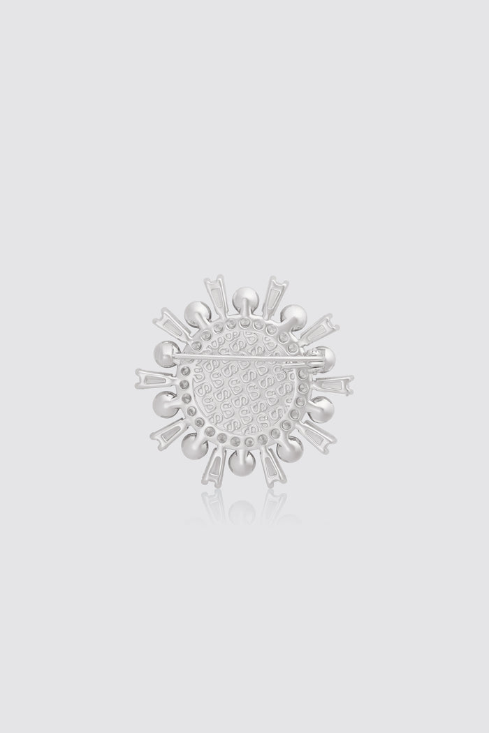 mirea petite brooch in silver by buttonscarves back view