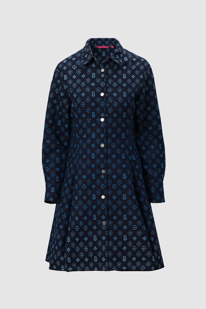 Monogram Denim Tunic - Blue