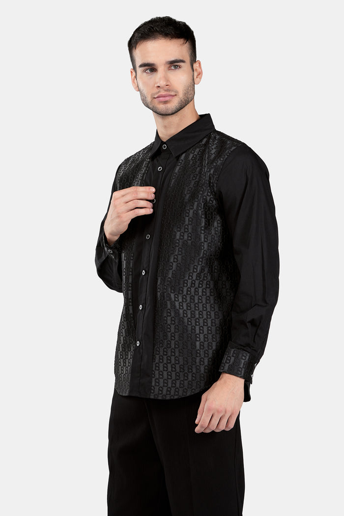 Monogram Jacquard Men Shirt - Eclipse