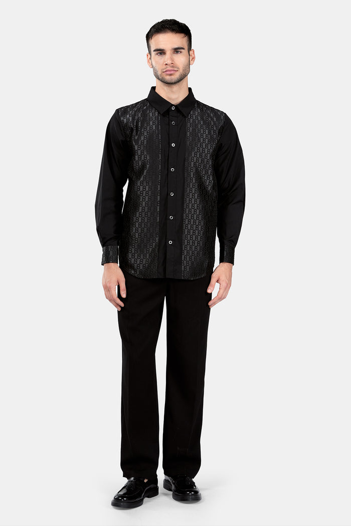 Monogram Jacquard Men Shirt - Eclipse