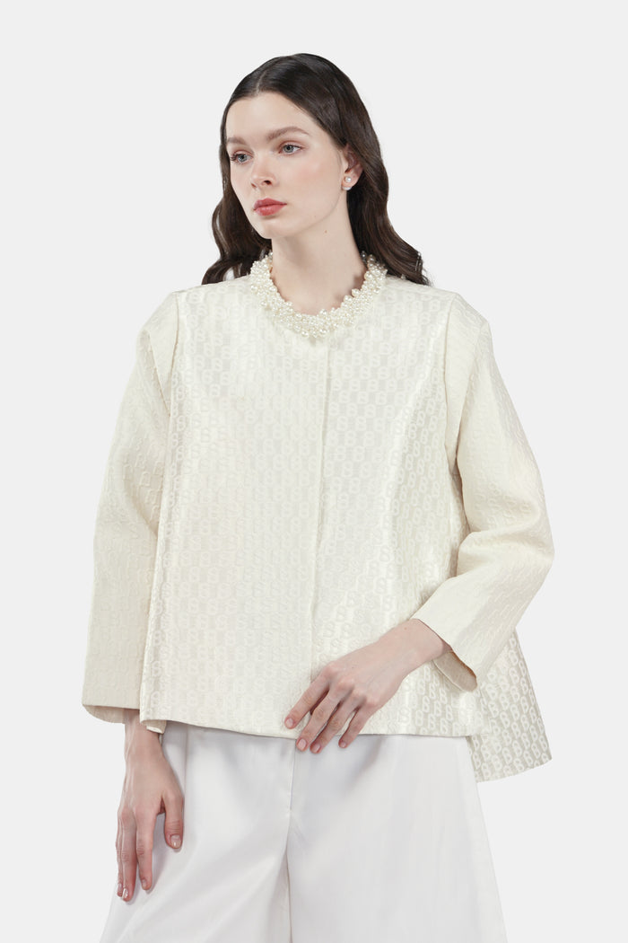 Monogram Jacquard Outer - Ecru