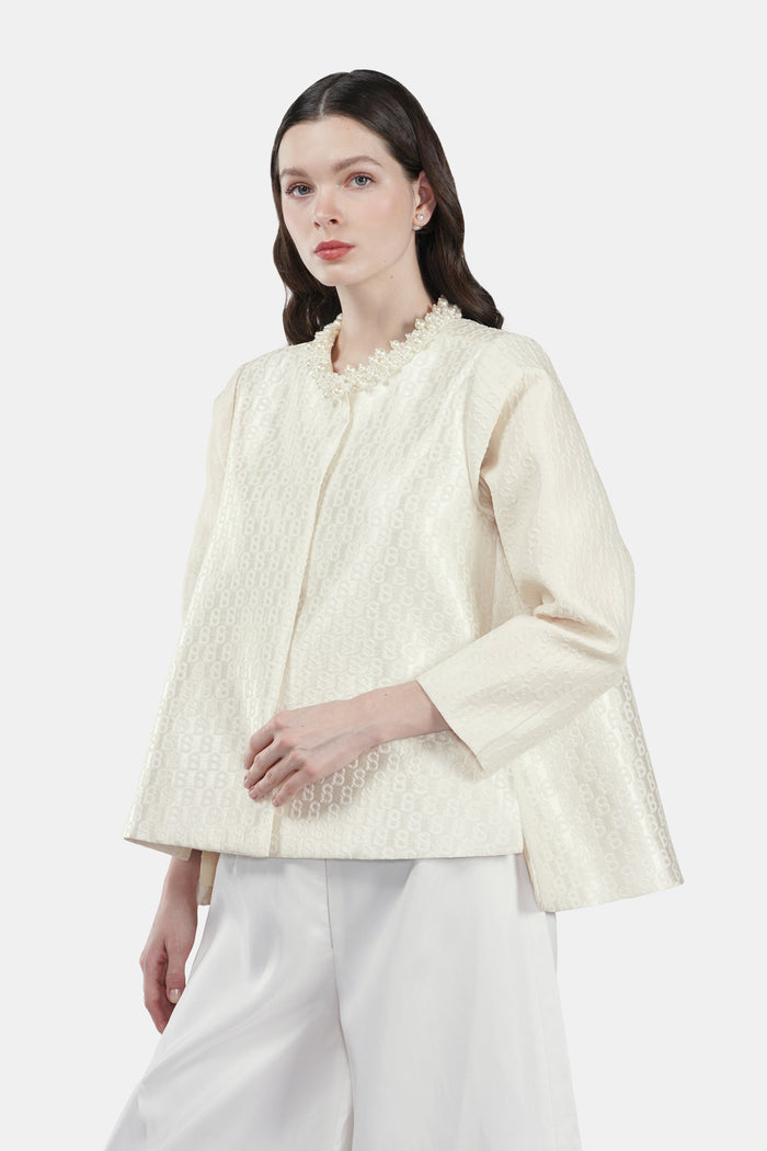 Monogram Jacquard Outer - Ecru