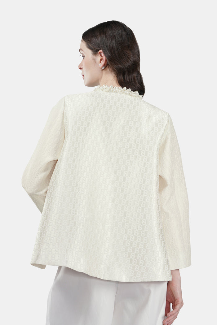 Monogram Jacquard Outer - Ecru