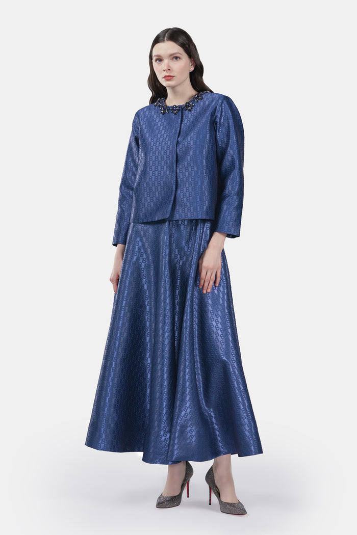 Monogram Jacquard Set - Navy