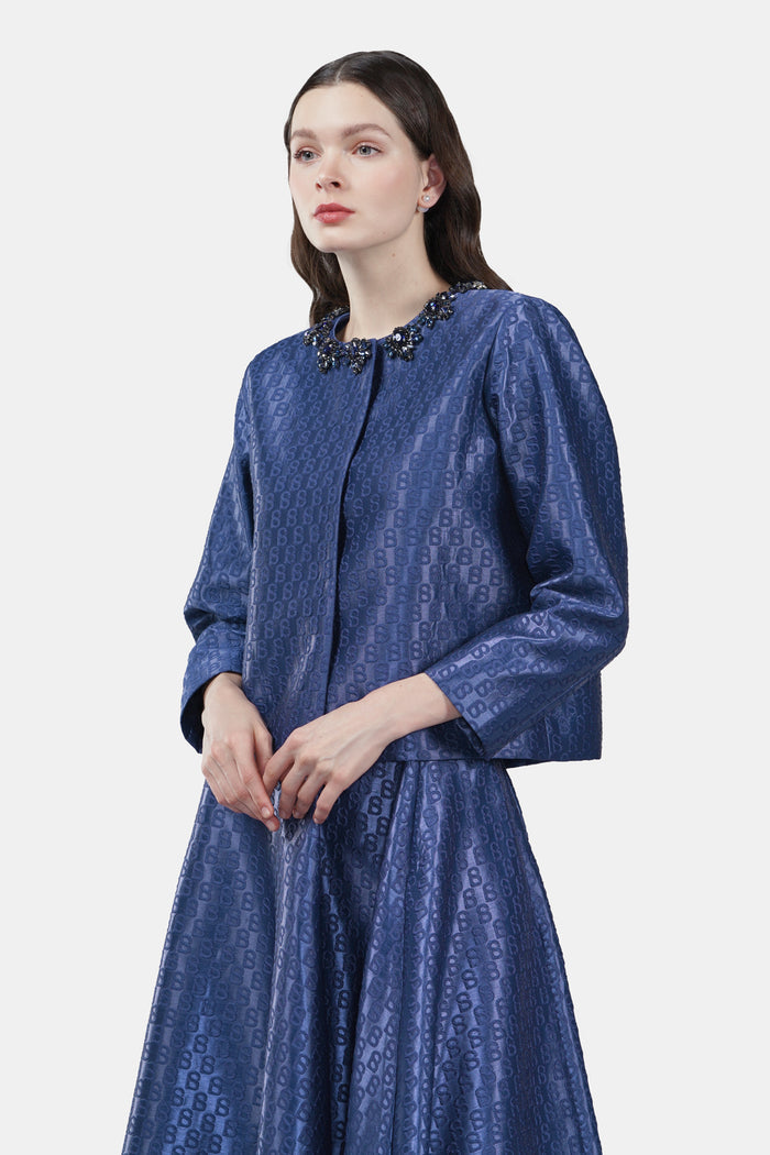 Monogram Jacquard Set - Navy