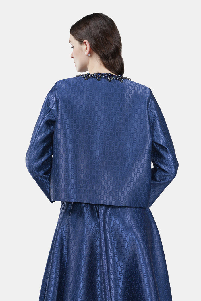 Monogram Jacquard Set - Navy