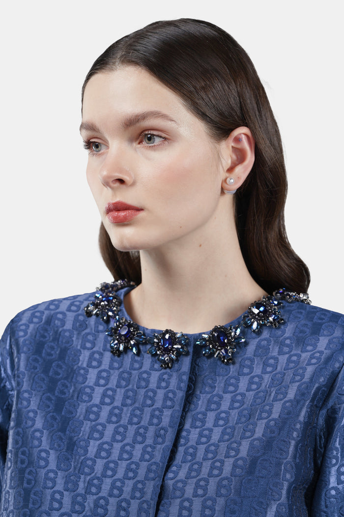 Monogram Jacquard Set - Navy