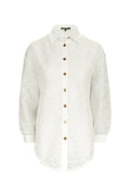 monogram lace shirt in white by buttonscarves