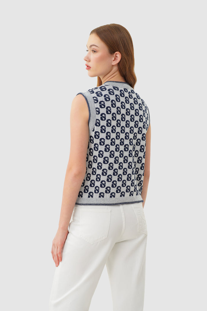 Monogram Vest - White