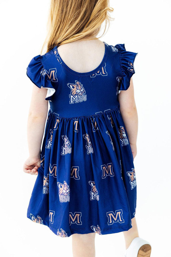 Montana State University Blue Bobcat Flutter Twirl Dress-Mila & Rose ®