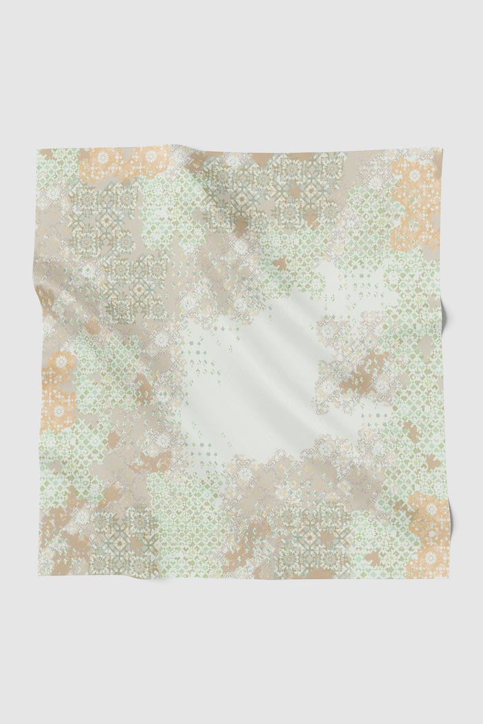 moroccan printed square scarf in jasmine by buttonscarves