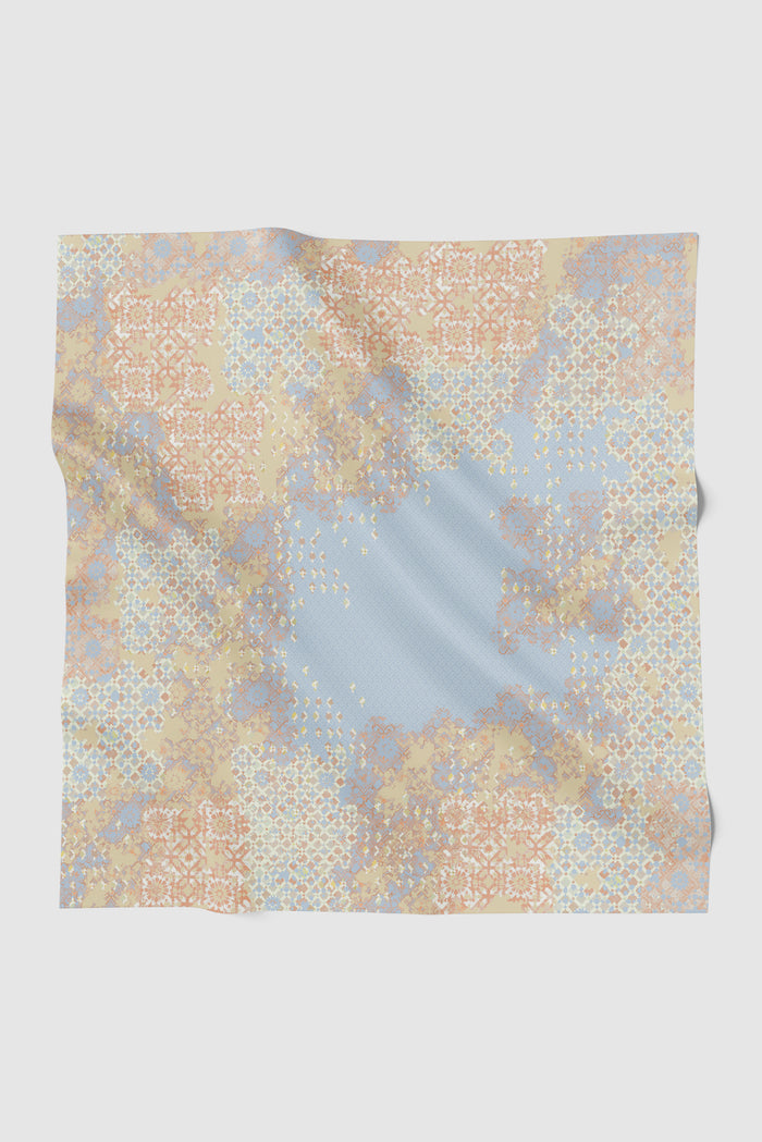 moroccan printed square scarf in oasis by buttonscarves