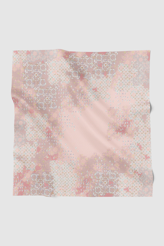 moroccan printed square scarf in rosewater by buttonscarves