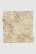 moroccan printed square scarf in wheat by buttonscarves