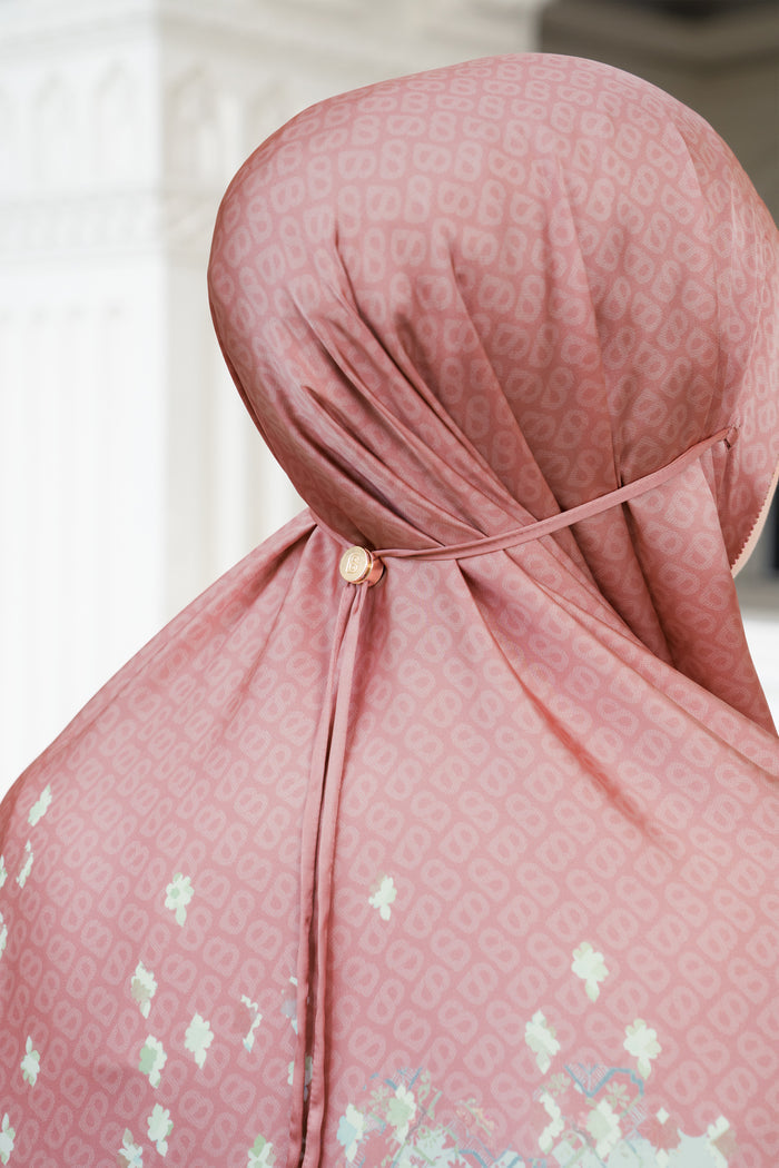 moroccan satin silk prayer robe in azalea by buttonscarves adjustable back tie