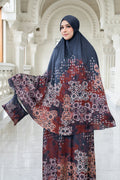 moroccan satin silk prayer robe in dusk by buttonscarves