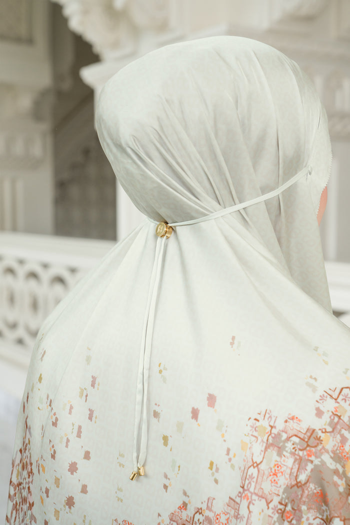 moroccan satin silk prayer robe in ivory by buttonscarves adjustable back tie