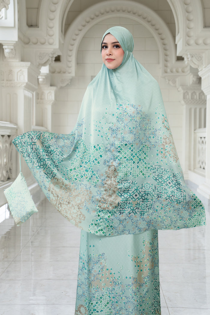 moroccan satin silk prayer robe in jewel by buttonscarves
