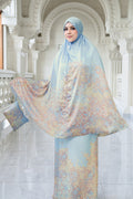 moroccan satin silk prayer robe in oasis by buttonscarves