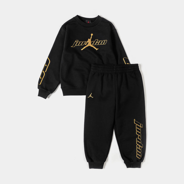 Mountainside Fleece Crew Infant Toddler Set (Black/Gold)