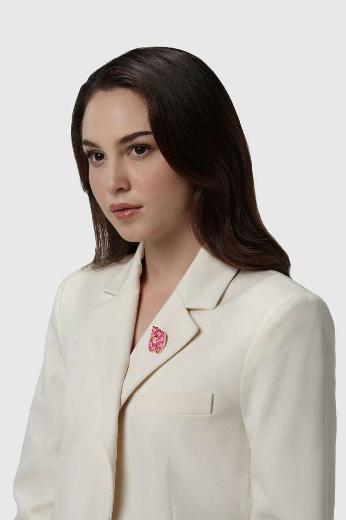 nagita brooch package in gold by buttonscarves x nagita slavina signature nagita slavina monogram on blazer