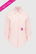 nagita cotton shirt in pink by buttonscarves x nagita slavina