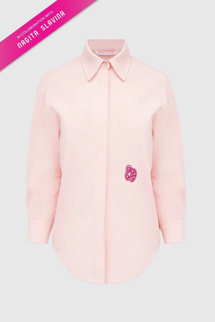 nagita cotton shirt in pink by buttonscarves x nagita slavina