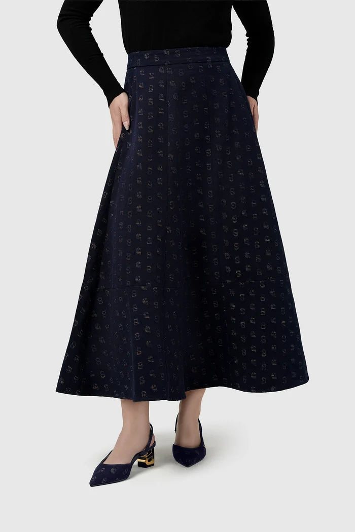 nagita denim skirt in navy by buttonscarves x nagita slavina