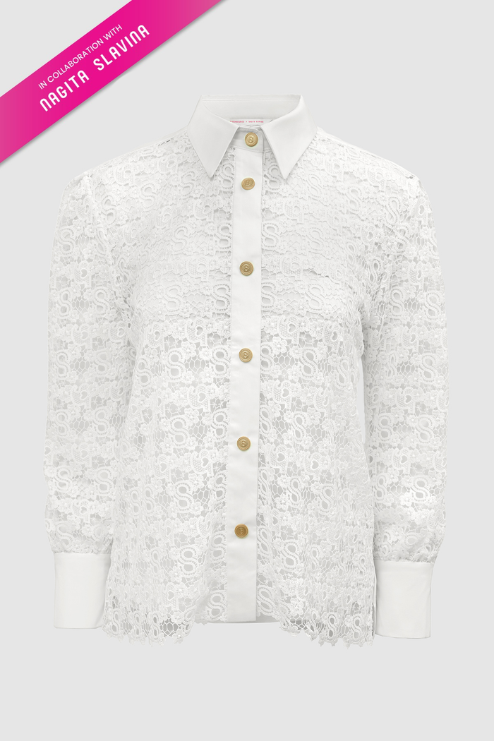 nagita embroidery shirt in white by buttonscarves x nagita slavina