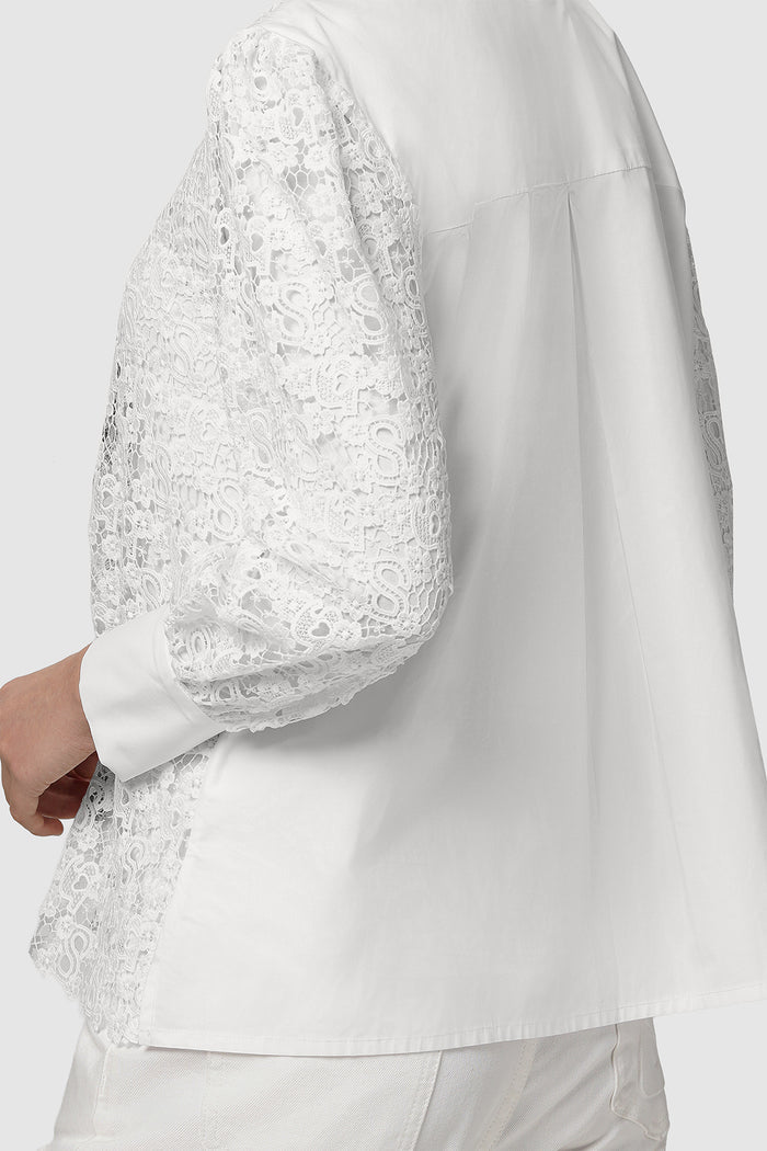 nagita embroidery shirt in white by buttonscarves x nagita slavina back view