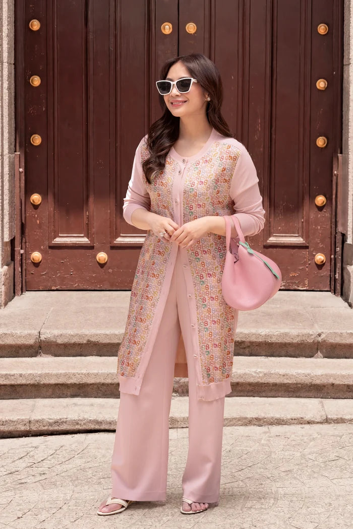 nagita midi cardigan in pink by buttonscarves x nagita slavina