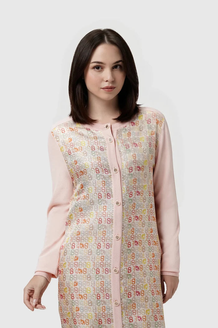 nagita midi cardigan in pink by buttonscarves x nagita slavina
