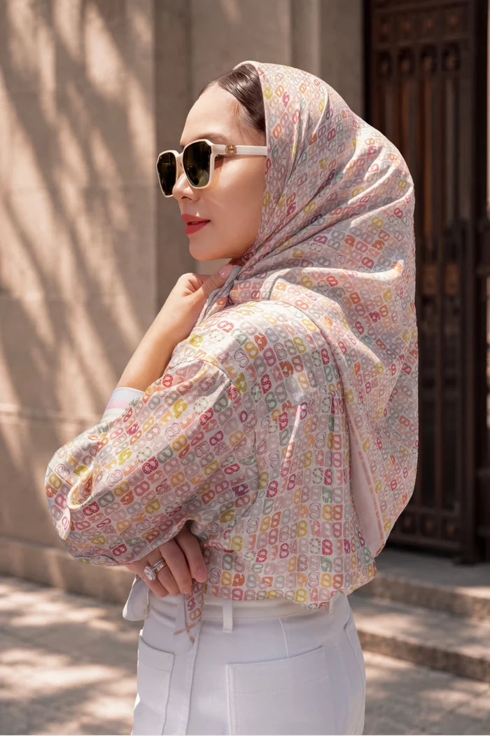 nagita oversized shirt in peach by buttonscarves x nagita slavina style look
