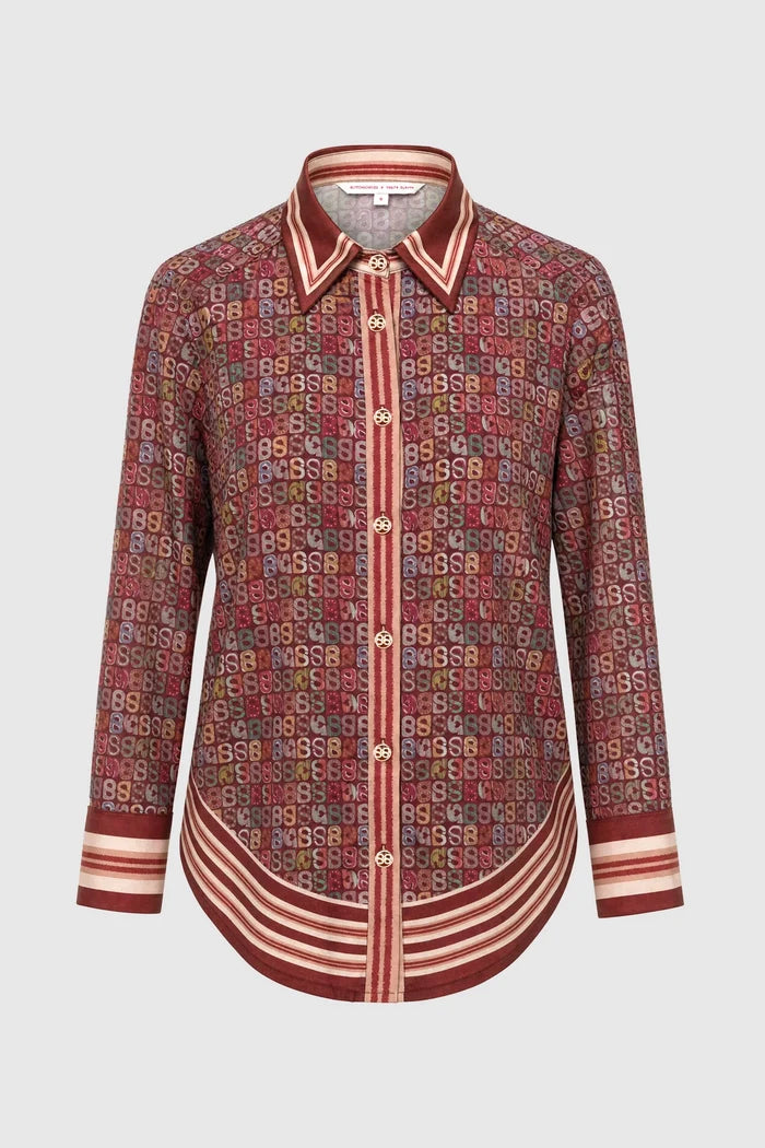 nagita oversized shirt in pomegranate by buttonscarves x nagita slavina