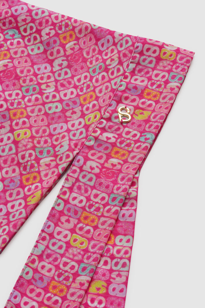 Nagita Tie Back Square - Fuchsia Rose