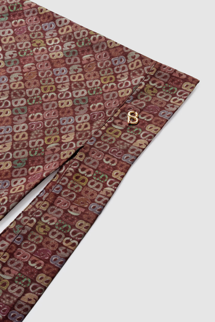 Nagita Tie Back Square - Pomegranate