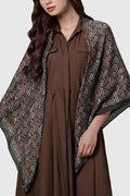 nagita wool scarf in espresso by buttonscarves x nagita slavina
