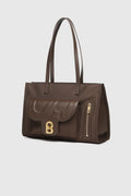 nara tote bag in brown by buttonscarves