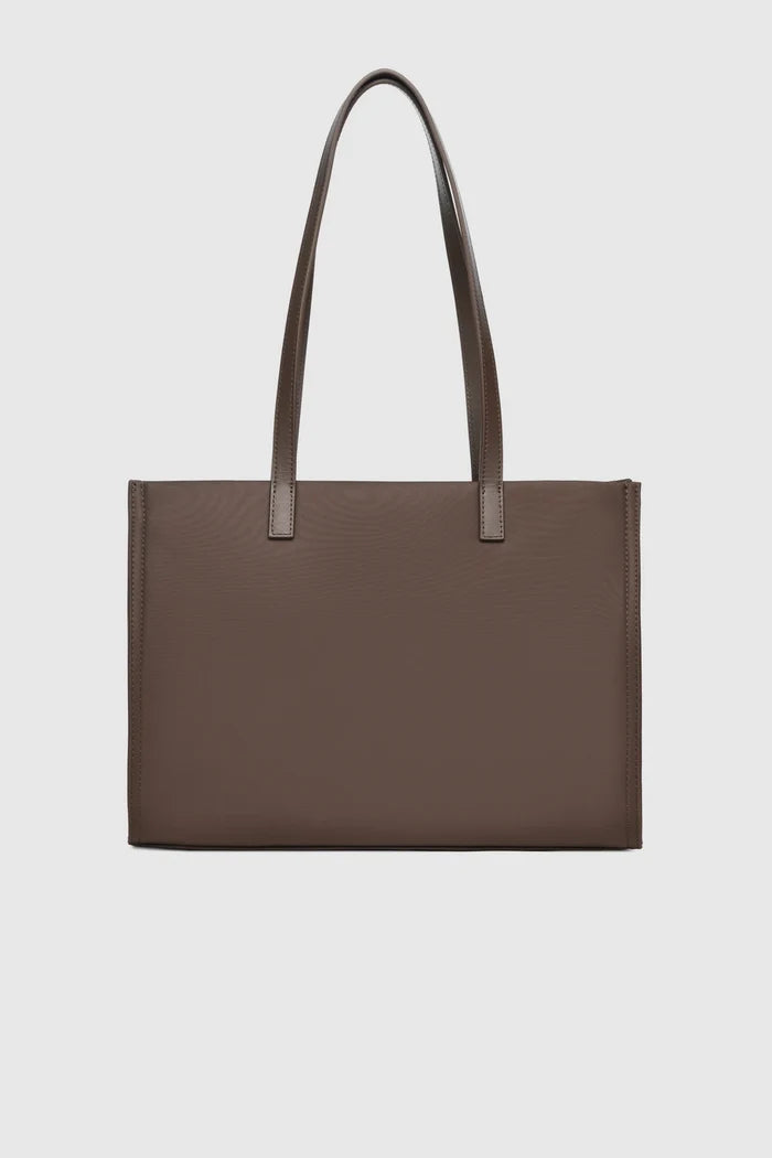 nara tote bag in brown by buttonscarves back view