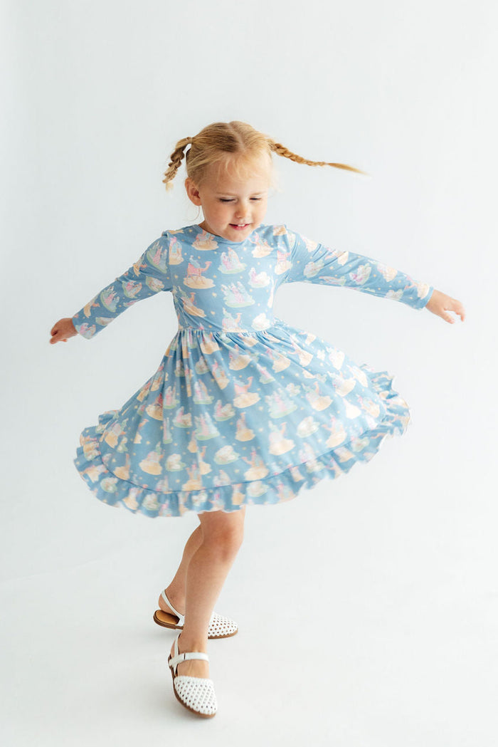 Nativity L/S Ruffle Hem Twirl Dress-Mila & Rose ®