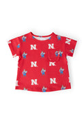 (S) Nebraska Red Herbie Husker Ruffle Pocket Tee-Mila & Rose ®