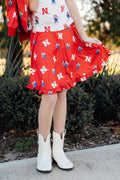 Nebraska Red Herbie Husker Twirl Skort-Mila & Rose ®