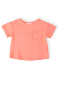 Neon Coral Ruffle Pocket Tee-Mila & Rose ®