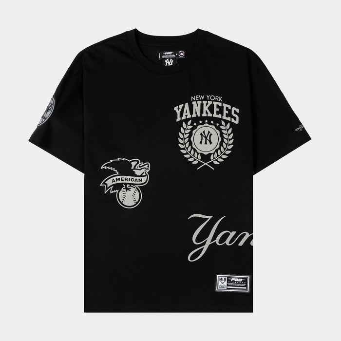 New York Yankees Street Team Drop Shoulder Mens Short Sleeve Shirt (Black/Gray)