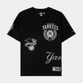 New York Yankees Street Team Drop Shoulder Mens Short Sleeve Shirt (Black/Gray)